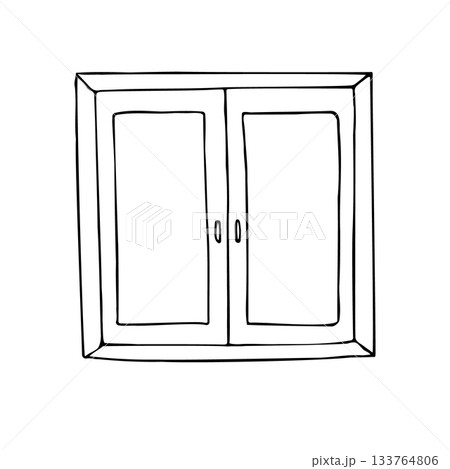 Vector hand drawn sketch doodle outline window 133764806