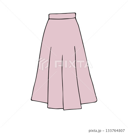 Vector hand drawn sketch doodle colored skirt 133764807