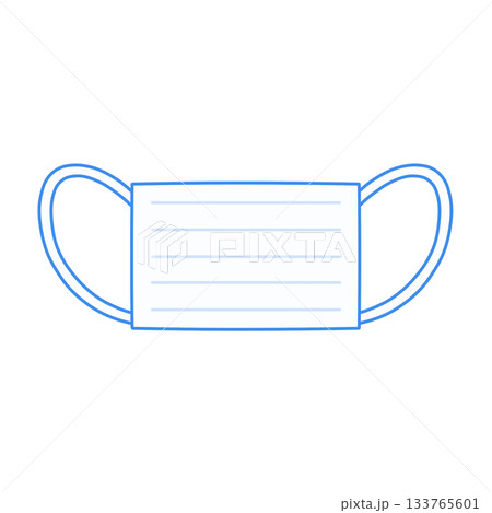 青いモノクロの医療用マスクイラスト 133765601