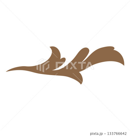 Whimsical vintage gold-colored swirl in the Baroque and Renaissance styles, decorative border. 133766642