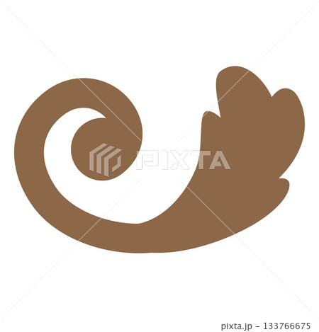 Abstract decorative element with swirls, in gold, in vintage baroque style. Abstract decorative element with swirls, in gold, in vintage baroque style. 133766675