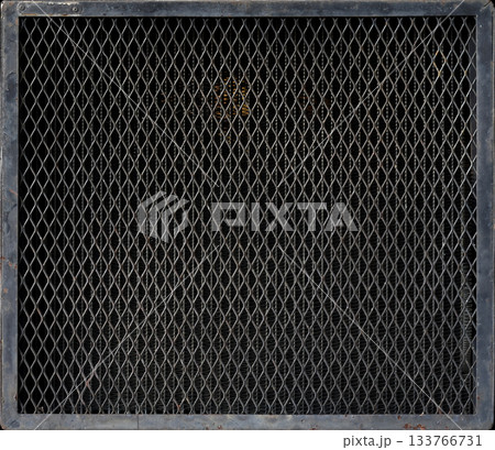 Dirty black metal mesh of industrial machinery radiator texture background Dirty black metal mesh of industrial machinery radiator texture background 133766731