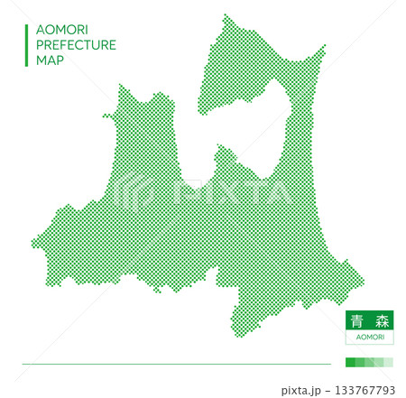 青森県地図(ドット) 133767793