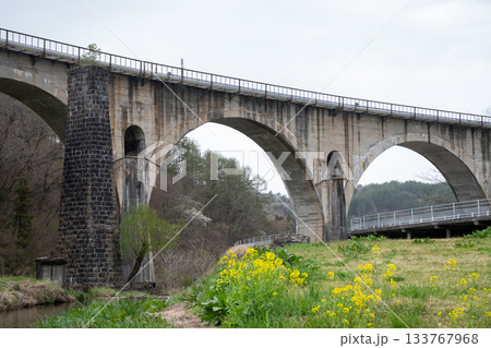 春の公園と鉄道橋 遠野市宮守川橋梁 春の公園と鉄道橋 遠野市宮守川橋梁 133767968