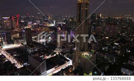 Skyscrapers in Bangkok city at night 133768088