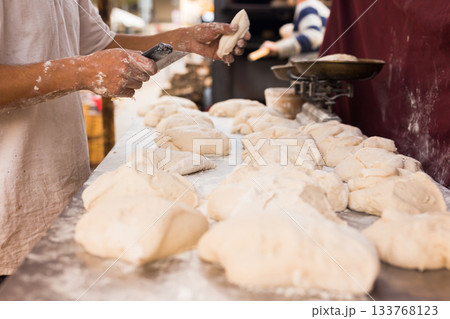 mass of yeast dough in the bakery mass of yeast dough in the bakery 133768123