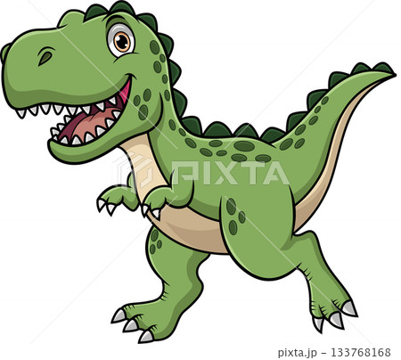 Cartoon happy tyrannosaurus rex 133768168