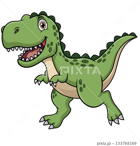 Cartoon happy tyrannosaurus rex Cartoon happy tyrannosaurus rex 133768169