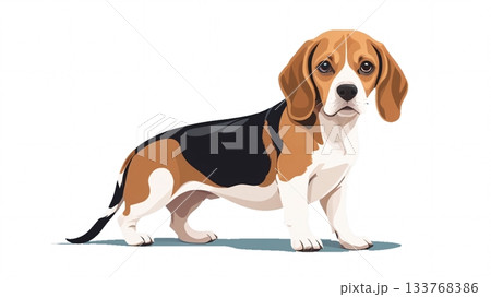 かわいい犬のイラスト 133768386