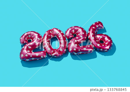 pink balloons form number 2026 as the new year pink balloons form number 2026 as the new year 133768845