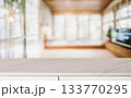 Marble countertop with blurred modern living room background 133770295