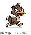 Goofy Emu Running Fast in Kawaii Style Vector Illustration Design 133770410