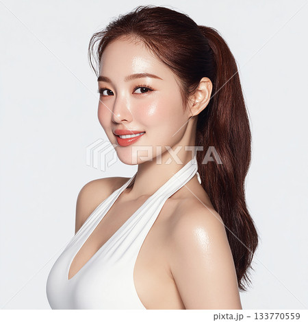 透明感と自信あふれる笑顔の女性 133770559