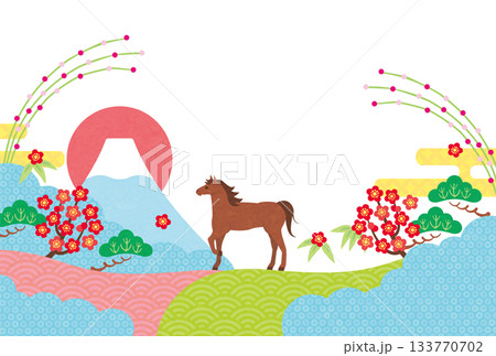 午年-年賀状テンプレ-し3 133770702