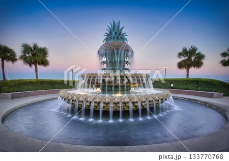 Pineapple Fountain & Blue Hour. Pineapple Fountain & Blue Hour. 133770768