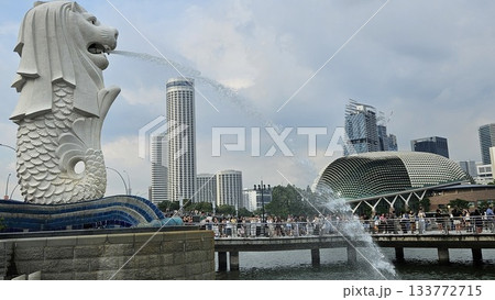This is the symbol of Singapore, the Merlion.  133772715