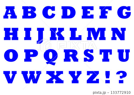 文字 3 アルファベット 大文字 青 133772910
