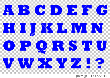 文字 3 アルファベット 大文字 青 133772910
