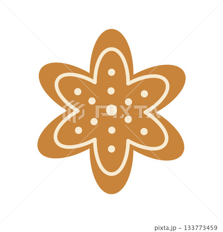 Cute cartoon Christmas gingerbread man. Isolated white background. Vector illustration Cute cartoon Christmas gingerbread man. Isolated white background. Vector illustration 133773459