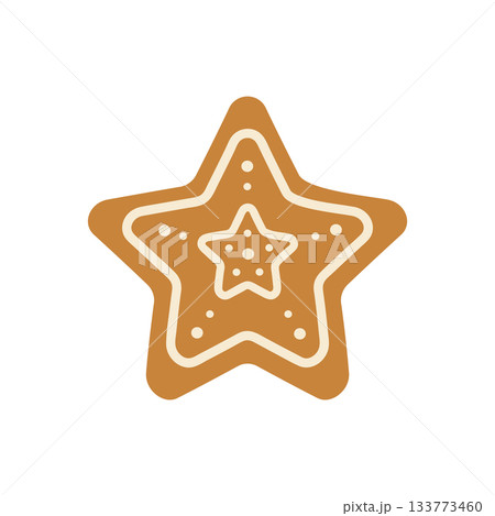 Cute cartoon Christmas gingerbread man. Isolated white background. Vector illustration Cute cartoon Christmas gingerbread man. Isolated white background. Vector illustration 133773460