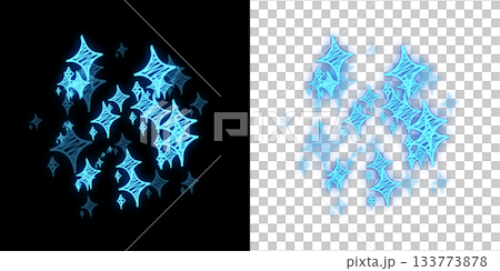 Blue glowing magic effect glitter material (transparent background PNG) 133773878
