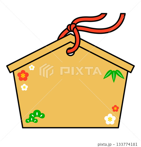 無地の絵馬のフレーム 133774181