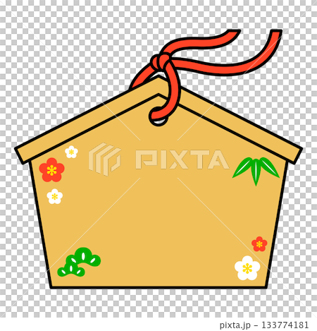 無地の絵馬のフレーム 133774181