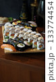 A shot of tasty sushi up close 133774454