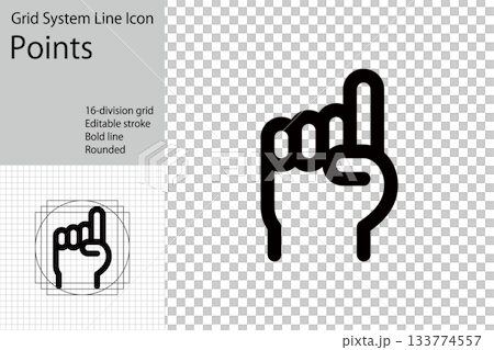 Hand icon, pointing, showing points, checks, etc. 133774557