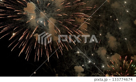 golden fireworks glow, nostalgic evening scene unfolds, oldfashioned color palette illuminates dark cityscape beautifully, celebratory bursts of color streak through darkness with warm vintage hues golden fireworks glow, nostalgic evening scene unfolds, oldfashioned color palette illuminates dark cityscape beautifully, celebratory bursts of color streak through darkness with warm vintage hues 133774674