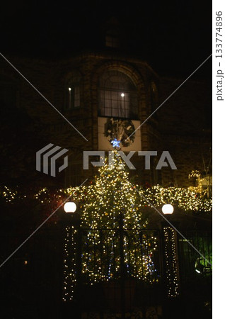 田園調布の住宅街のイルミネーション 田園調布の住宅街のイルミネーション 133774896