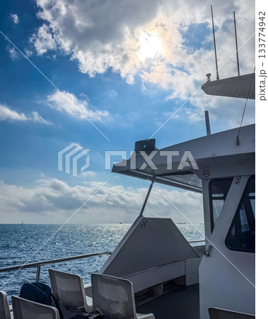 View from the Deck of a Passenger Ferry on a Sunny Day 133774942