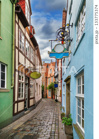 Street in Schnoor district, Bremen, Germany Street in Schnoor district, Bremen, Germany 133775374