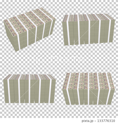 經濟插畫資料-成疊的鈔票,新鈔,逼真的10000日元,10億日元,平鋪堆疊(2),切割好的四片套裝(1) 經濟插畫資料-成疊的鈔票,新鈔,逼真的10000日元,10億日元,平鋪堆疊(2),切割好的四片套裝(1) 133776310