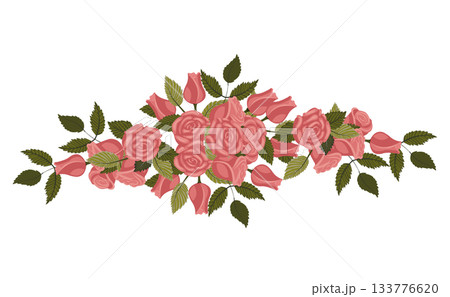A diamond-shaped arrangement of pink roses. 133776620