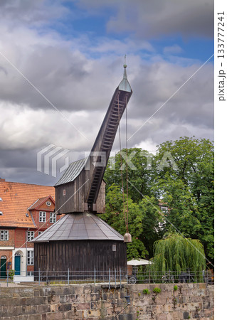 Old crane in Luneburg, Germany 133777241