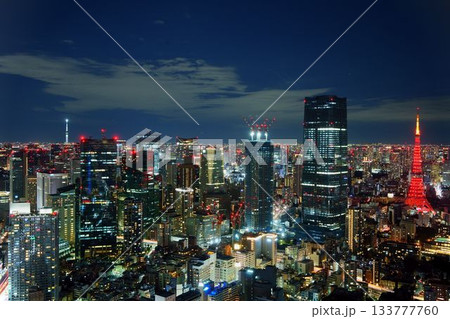 六本木ヒルズからの都市夜景 133777760