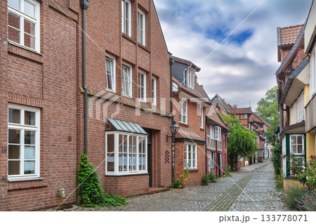 Street in Luneburg subsidence areas, Germany Street in Luneburg subsidence areas, Germany 133778071