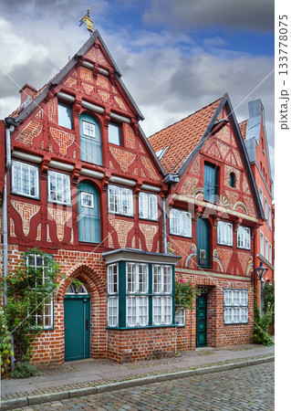 Street in Luneburg subsidence areas, Germany Street in Luneburg subsidence areas, Germany 133778075