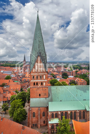 View of Luneburg wity Church of John, Germany View of Luneburg wity Church of John, Germany 133778109