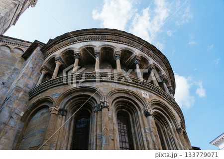 Apse of Basilica Santa Maria Maggiore in Bergamo, Italy, against a blue sky. Apse of Basilica Santa Maria Maggiore in Bergamo, Italy, against a blue sky. 133779071