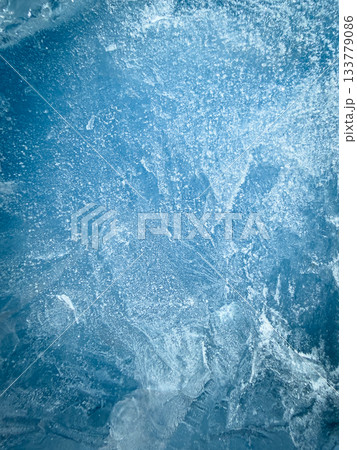 The Texture of a Frozen Piece of Ice , Close-up 133779086