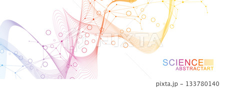 Molecular structure and genetic engineering, atom, neural network, neurons, DNA molecule. Scientific research concept for healthcare, medical, technology, chemistry, science template presentation Molecular structure and genetic engineering, atom, neural network, neurons, DNA molecule. Scientific research concept for healthcare, medical, technology, chemistry, science template presentation 133780140