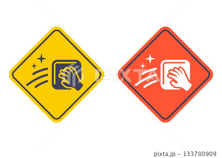 Wipe with a rag. Apartment cleaning icon. Wipe with a rag. Apartment cleaning icon. 133780909