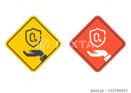 0 percent rate icon. 133780915