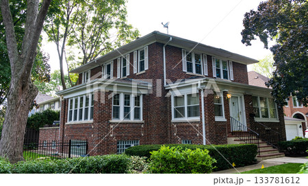 House exterior architecture. Private house in suburban area. Suburban house architecture. Suburb exterior with housing property. Suburban neighborhood. Private family home property. Residential rent House exterior architecture. Private house in suburban area. Suburban house architecture. Suburb exterior with housing property. Suburban neighborhood. Private family home property. Residential rent 133781612