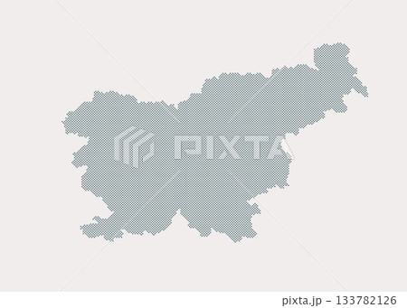 Vector map Slovenia from points, dotted template Vector map Slovenia from points, dotted template 133782126