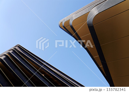 Masarycka MSD Masaryk Station Development office and retail building by Zaha Hadid Architects with golden facade on November 19, 2025 in Prague, Czech Republic. 133782341