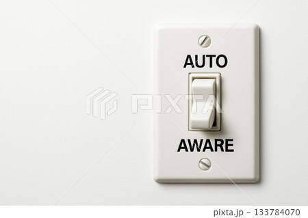 A conceptual switch between automatic and conscious mode. Space for text. 133784070