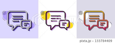 Chat line icon. Halftone dotted pattern. Gradient icon with grain shadow. Speech bubble sign. Communication or Comment symbol. Line comment icon. Various designs. Vector Chat line icon. Halftone dotted pattern. Gradient icon with grain shadow. Speech bubble sign. Communication or Comment symbol. Line comment icon. Various designs. Vector 133784409